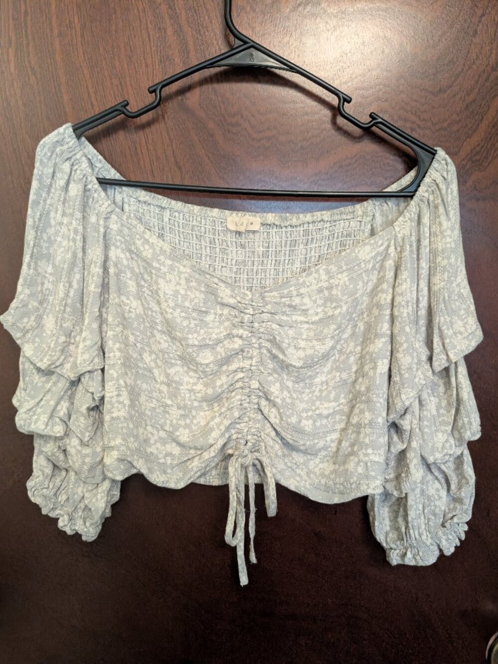 ILLA ILLA Cropped Boho Peasant Top